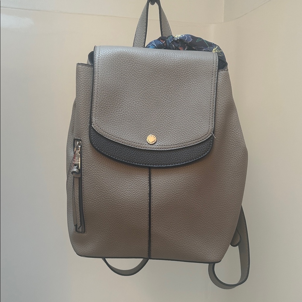 Steve Madden Tan/black Backpack. Silver fittings.